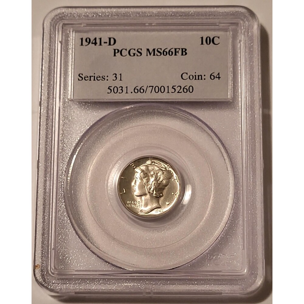 1941 D Mercury Dime MS66 FB PCGS